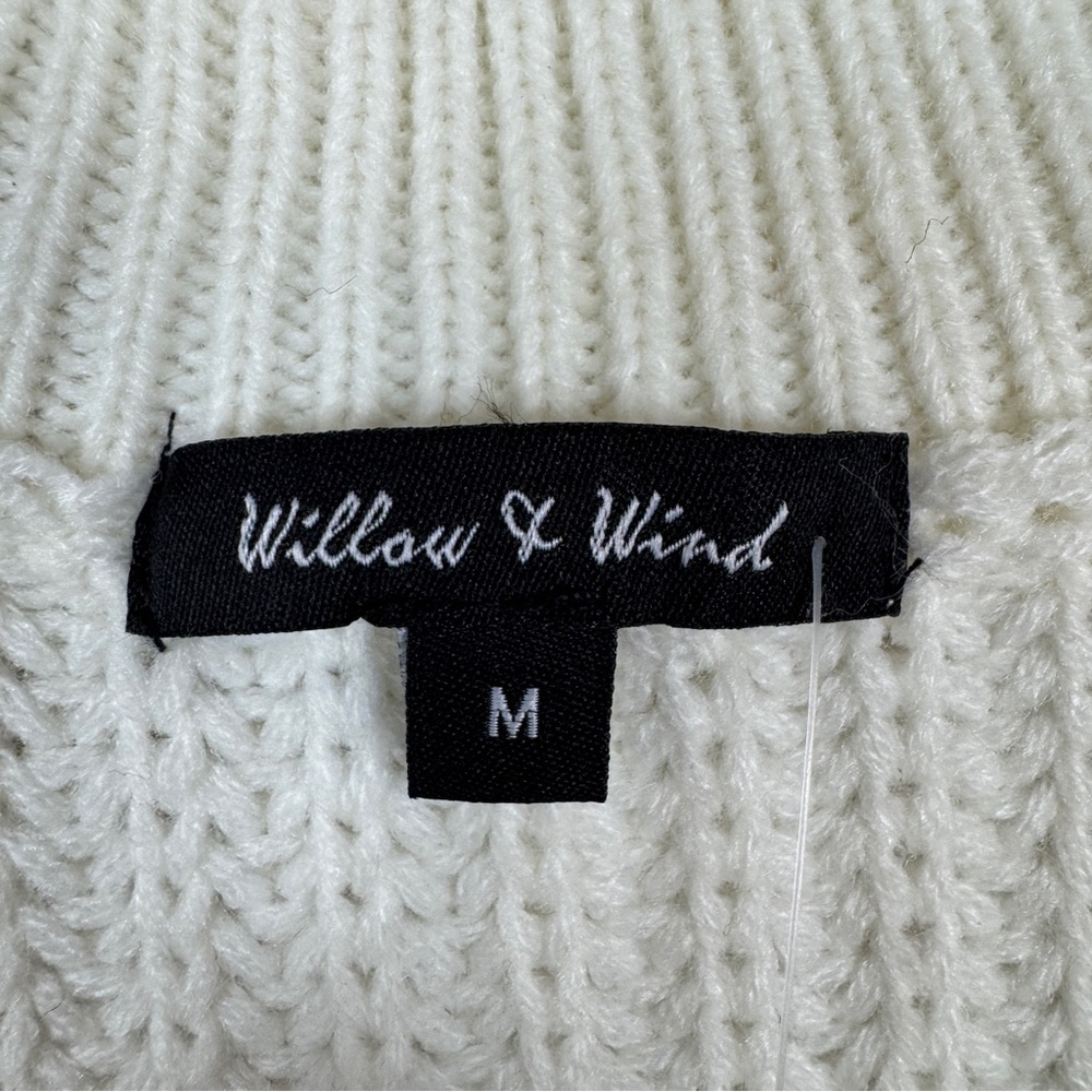 Willow and Wind Knit Sweater Womens M Medium Ivory Long Sleeve V Neck NWT - Picture 4 of 6
